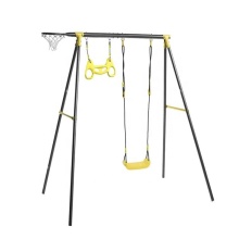 Playground triplo função ao ar livre crianças swing set