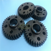 Custom blackened spur gear shaft & gear