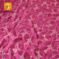 newest design beautiful polish magenta jacquard lace fabric