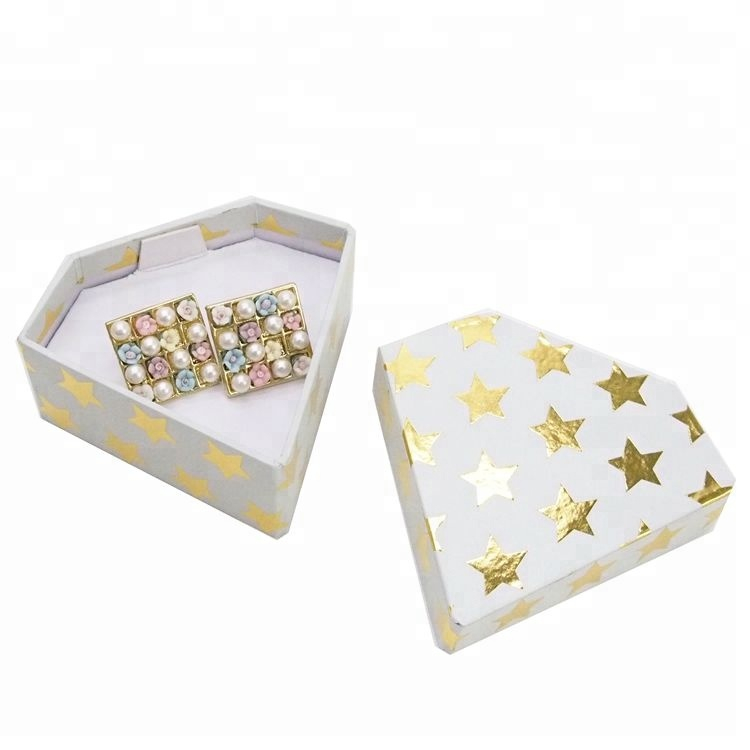 Diamond Shape Paper Jewelry Packaging Earring Box