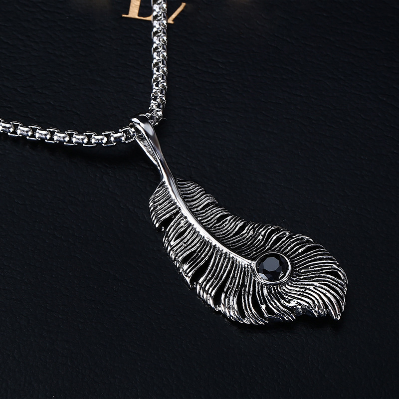 Hot Fashion Original Stainless Steel Casting Feather Pendant