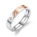 Stainless Steel Jewelry Cubic Zirconia Wedding Ring Set