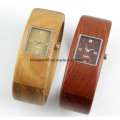 Relojes de pulsera de madera vendedores calientes de la pulsera del brazalete de las señoras del reloj de madera