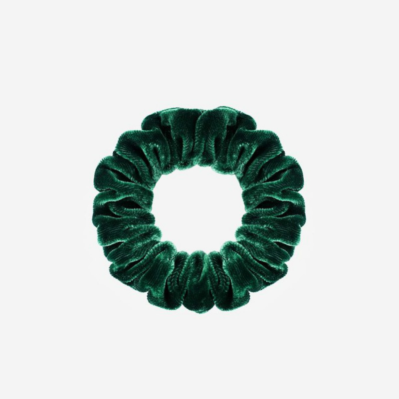 Forest Green Silk Scrunchy 