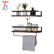 Rustic Kitchen Wood Wall Mounted Shelf Organizer