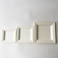 Plaques blanches carrées Bagasse à compostable 10 &#39;&#39;