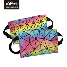 Geometric gradient color waist bag for women