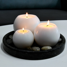 White Ball Shape Modern Tealight Candle Holders