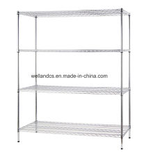 Heavy Loading Adjustable Chrome Metal Fabric Wire Storage Rack Shelf