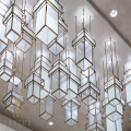 Large chinese style Cube crystal led restaurant chandelier