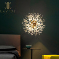 Modern Crystal Brass Chandelier Led For Bedroom