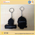 Customized skull shape logo 3d silicone keychain