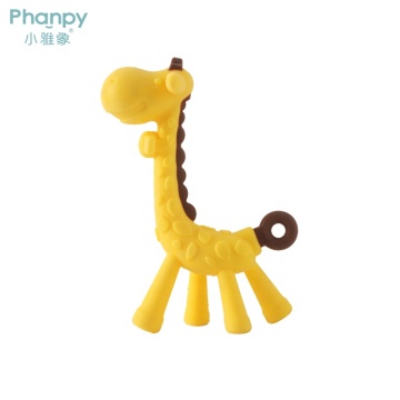 BPA livre de silicone mordedor brinquedos girafa de grau alimentício