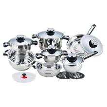 16 Pieces Stainless Steel Wide Edge Cookware Set