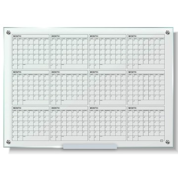 Calendario anual de placa de vidrio 36x48