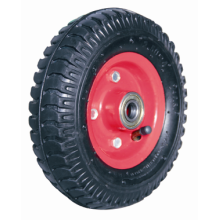 Roue en caoutchouc pneumatique 8 * 2.50-4 rouge Metal jante