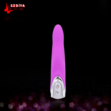 Vibrador vibrante del consolador de las mujeres del juguete del sexo del silicón de la velocidad 10 (DYAST272)