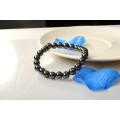 Classical Style Magnetic Hematite Bracelet health 8mm Round Semi Precious stone Stretch women men Charms jewelry bangle