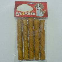 Dog Food of 5"/18-20mm Smoked Pork Hide Twist Stick for Dog