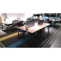 Smart light blue PVC edge modern conference table for meeting room