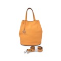 Stylish Fashion Drawstring Genuine Girls Bucket Leather Bag