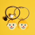 Cute boy and girl plastic key chain