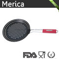 Black Iron Frying Strainer with Silicone Handle