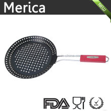 Black Iron Frying Strainer com alça de silicone