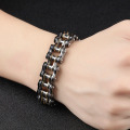 Stainless steel mens motorcycle chain bracelet