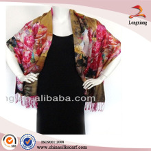 Digital Printed Silk Floral Wedding Wrap Shawl