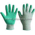 Green Cut Resistant Work Glove with Latex Coating (LD8056)