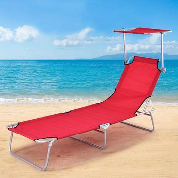 Toldo plegable de aluminio sol cama de playa al aire libre