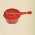 Enamel Cast Iron Double Use Milk Pot with Lid as Frypan