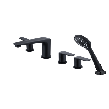 Matte Black Bath Shower Faucet With Hand Sprayer