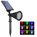 Solar Power Spotlight al aire libre Spike Garden Lawn Light 4 LED impermeable Seguridad Luz del paisaje de la lámpara