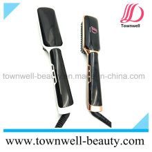 LCD Salon Peluquería Herramientas Ceramic Flat Iron Brush Profesional