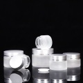 Frosted Glass Cream Jars with Aluminum Cap