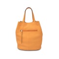 Stylish Fashion Drawstring Genuine Girls Bucket Leather Bag