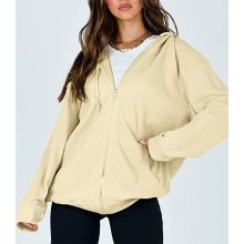 Jaqueta feminina waffle zip up capuz