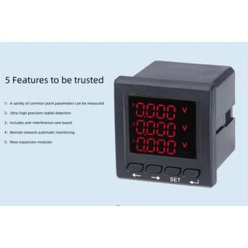 Three-phase voltage meter with LCD screen