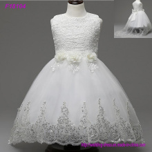 2017 Beautiful White Flower Girls Dresses Beaded Lace Appliqued Bows Pageant Gowns for Kids Wedding Party