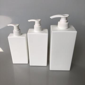 420ml white HDPE square bottle with lotion pump