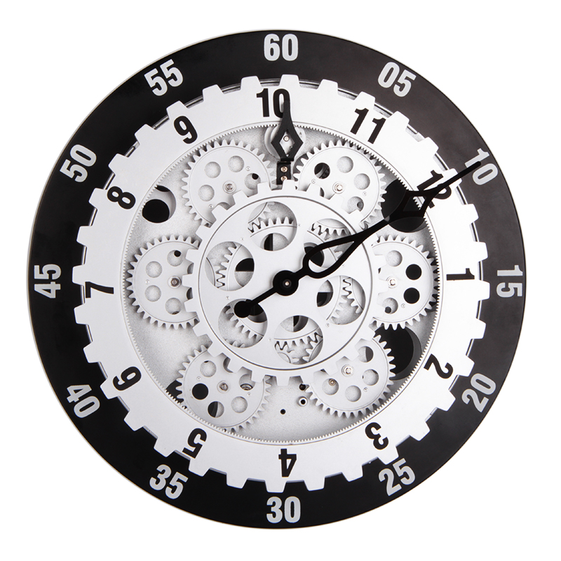 Large Gery Wall Clock Battery Powered Wall Clock