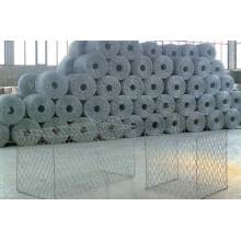 PVC recubierto galvanizado Hexágono tejido tipo Gabion jaula de piedra