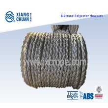 8 Strand 64mm 220m Length Polyester Mooring Rope