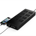 8 Outlet EU / Us / UK / Au soquete elétrico com carregador USB de 5 portas