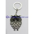 Owl Key Chain Handmade Evil Eye Silver Plated