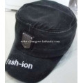 Diseño lavado jeans moda proveedor de sombrero gorra militar tapa plana
