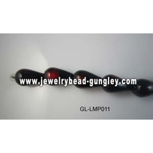 black water drop lampwork beads