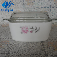 Opal Glas Quadrat Casserole mit Deckel